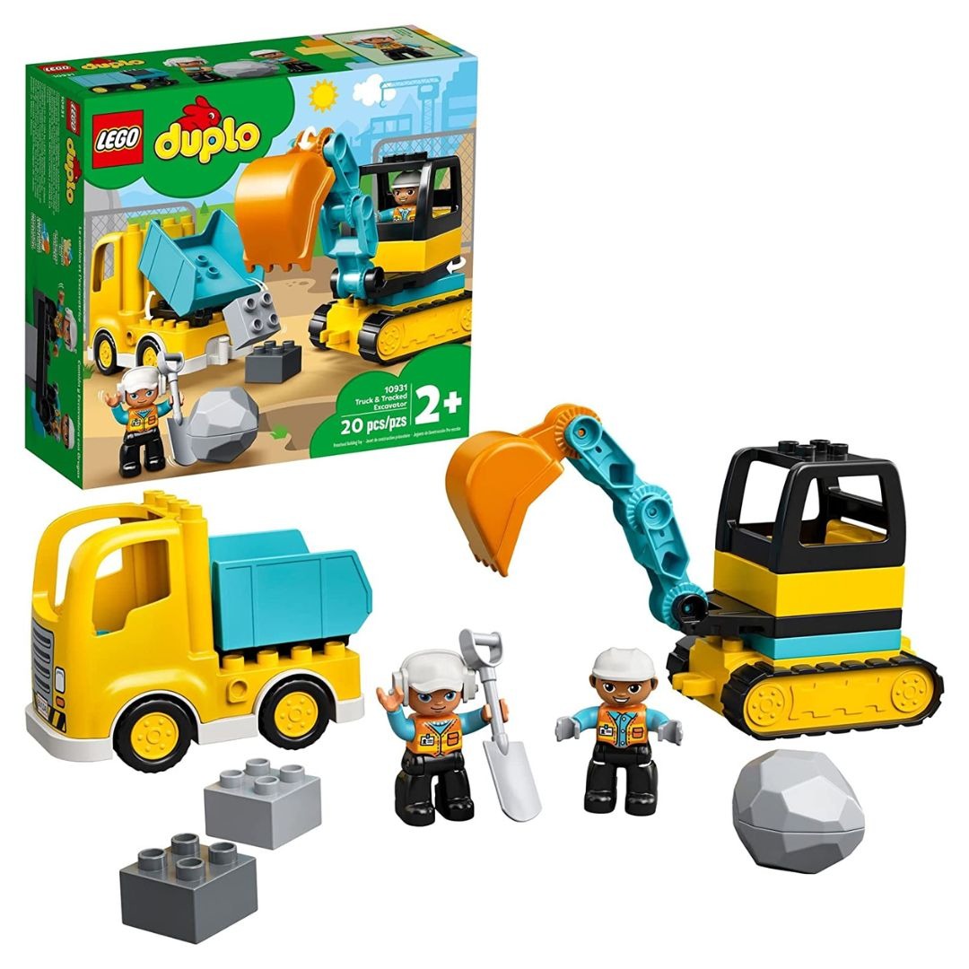 LEGO DUPLO Town Truck & Tracked Excavator Construction Vehicle