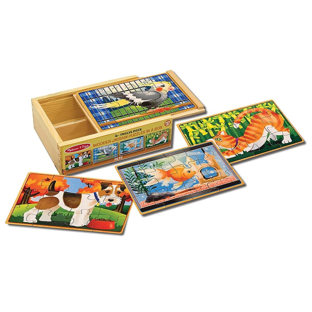 Melissa & Doug Pets 4-in-1 Wooden Jigsaw Puzzles